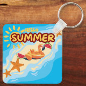 Hello Summer Flamingo Beach  キーホルダー (裏面)