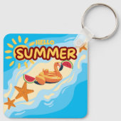 Hello Summer Flamingo Beach  キーホルダー (裏面)