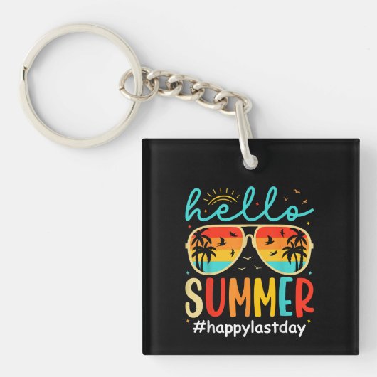 Hello Summer Happy Last Day of School Student キーホルダー (正面)