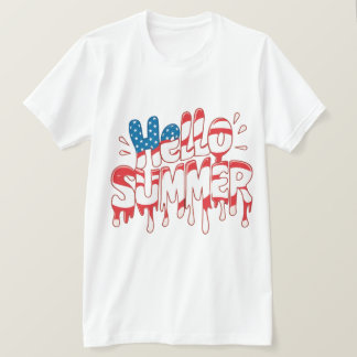 Hello Summer Happy Last Day Tシャツ
