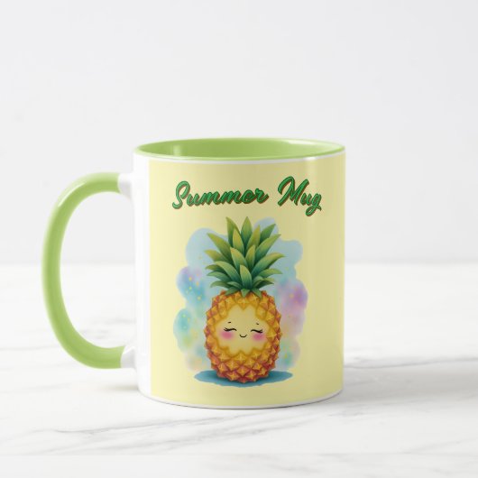 Hello Summer Happy Pineapple Coffee Mug マグカップ (左)