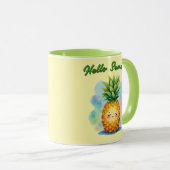 Hello Summer Happy Pineapple Coffee Mug マグカップ (正面右)