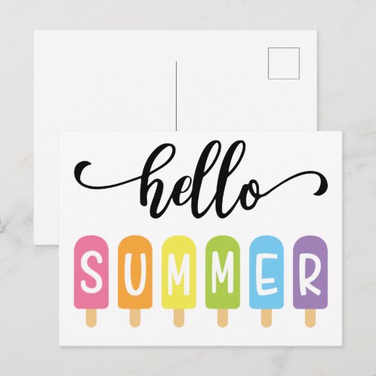 Hello Summer Ice Creamはがき ポストカード (正面/裏面)