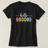 Hello Summer Ice Pop; Bright & Fun Seasonal Women Tシャツ (デザイン正面)