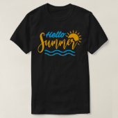 HELLO SUMMER Last Day School Teacher Student Beach Tシャツ (デザイン正面)