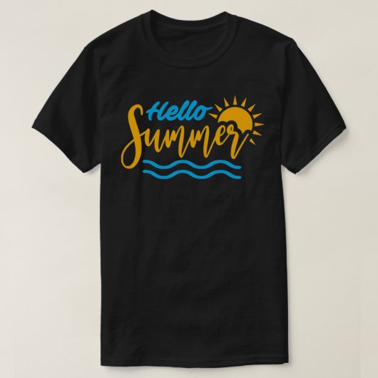 HELLO SUMMER Last Day School Teacher Student Beach Tシャツ (デザイン正面)
