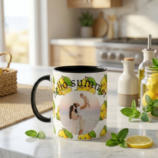 Hello Summer Lemon Custom Photo Mug Gift マグカップ