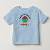Hello Summer Light Blue Toddler Tシャツ (正面)
