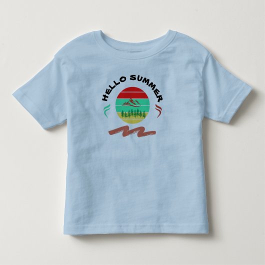 Hello Summer Light Blue Toddler Tシャツ (正面)
