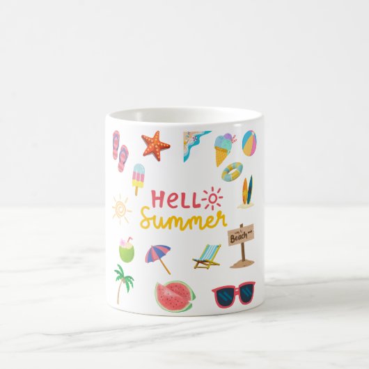 Hello Summer Mug -おもしろいとサニーコーヒーカップ コーヒーマグカップ (中央)