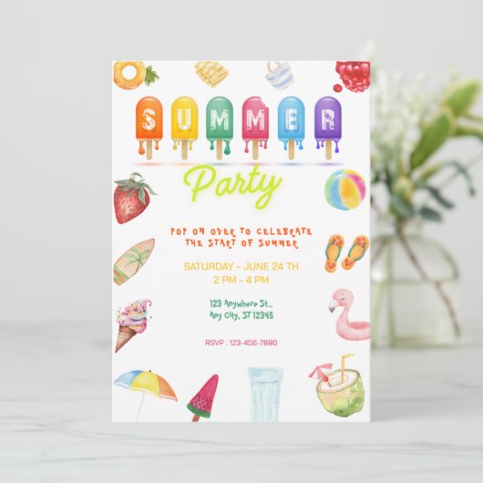 hello summer party 招待状 (スタンド正面)