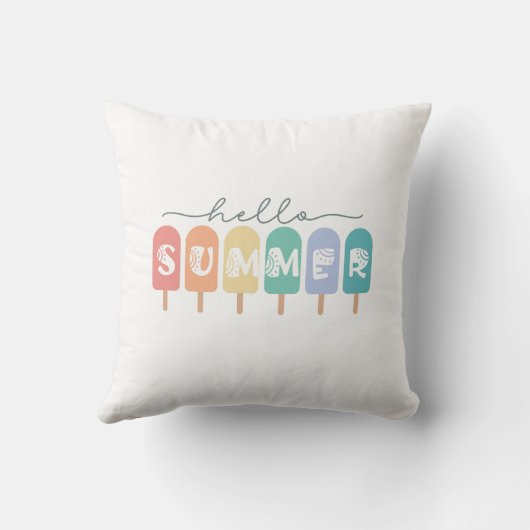 Hello Summer Popsicle カラフル クッション (裏面)