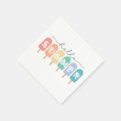 Hello Summer Popsicle カラフル スタンダードカクテルナプキン (角)