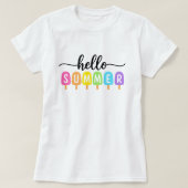 Hello Summer Popsicle; Colorful Seasonal Teens Tシャツ (デザイン正面)
