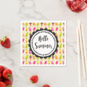 Hello Summer Popsiclesとアイスクリーム スタンダードカクテルナプキン (インサイチュ)