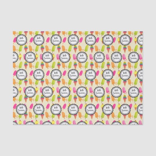 Hello Summer Popsiclesとアイスクリーム 薄葉紙 (正面)