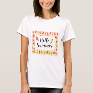 Hello Summer Popsiclesとアイスクリーム Tシャツ
