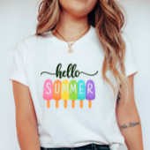 Hello Summer Rainbow ; Fun Colorful Vacation Tシャツ