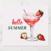 Hello Summer | Strawberry Cocktail Liquor Label リキュールボトルラベル (シングルラベル)