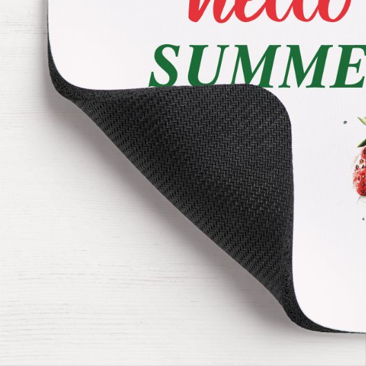 Hello Summer | Strawberry Cocktail Mouse Pad マウスパッド (コーナー)