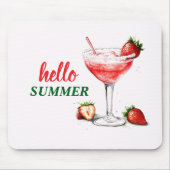 Hello Summer | Strawberry Cocktail Mouse Pad マウスパッド (正面)