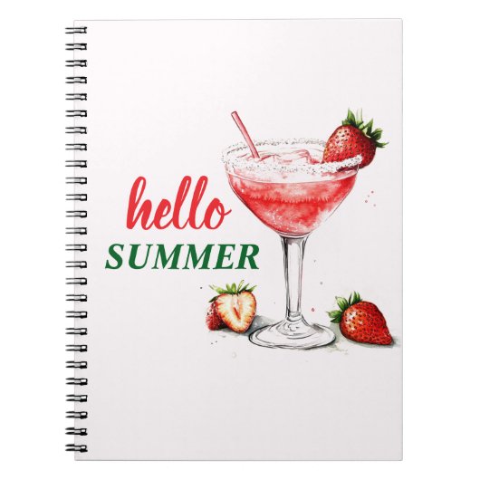 Hello Summer | Strawberry Cocktail Notebook ノートブック (正面)