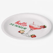Hello Summer | Strawberry Cocktail Paper Plate ペーパープレート (アングル)