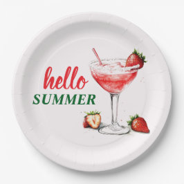 Hello Summer | Strawberry Cocktail Paper Plate ペーパープレート