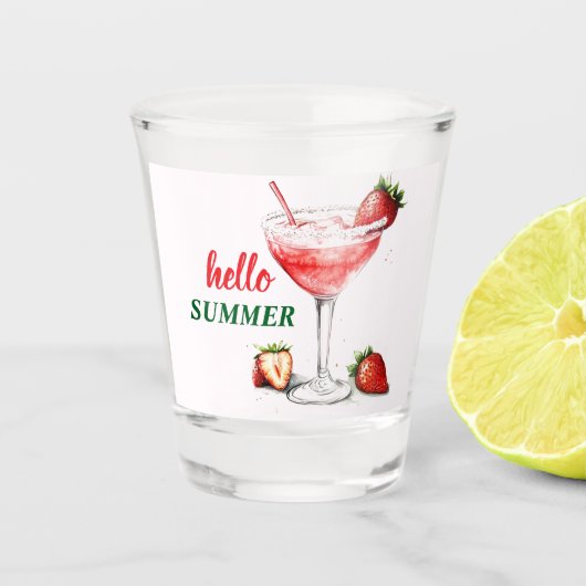 Hello Summer | Strawberry Cocktail Shot Glass ショットグラス (正面)