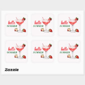 Hello Summer | Strawberry Cocktail Sticker スクエアシール (シート)