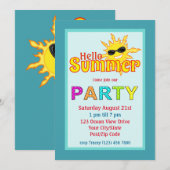 Hello Summer Sun Party 招待状 (正面/裏面)