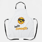 Hello Summer Sun with Sunglasses エプロン (正面)