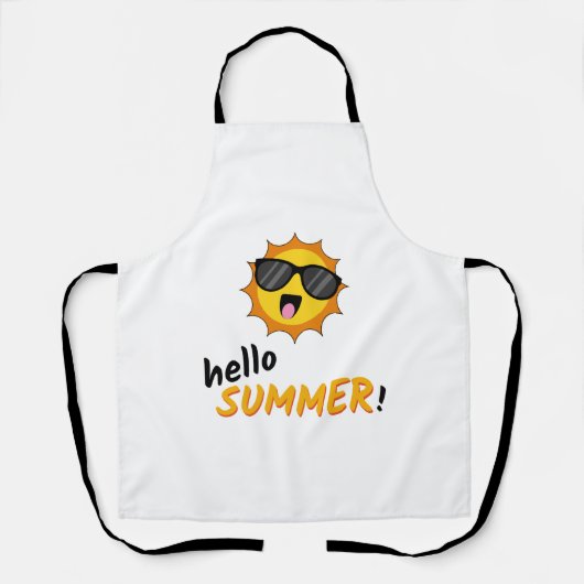 Hello Summer Sun with Sunglasses エプロン (正面)