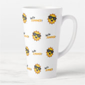Hello Summer Sun with Sunglasses カフェラテマグ (右)