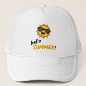 Hello Summer Sun with Sunglasses キャップ (正面)