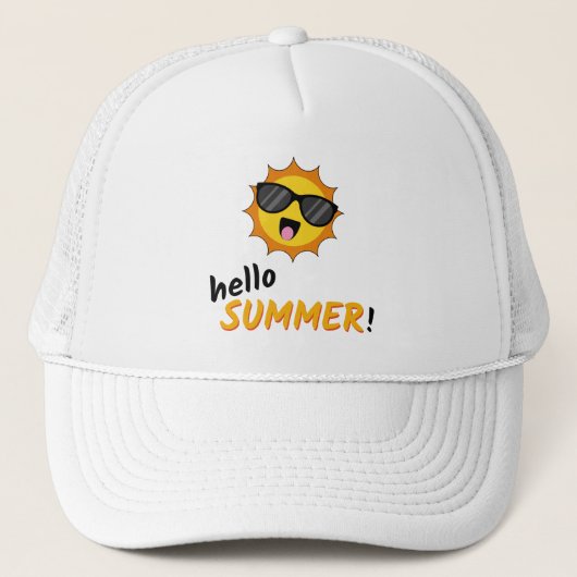 Hello Summer Sun with Sunglasses キャップ (正面)