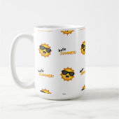 Hello Summer Sun with Sunglasses コーヒーマグカップ (左)