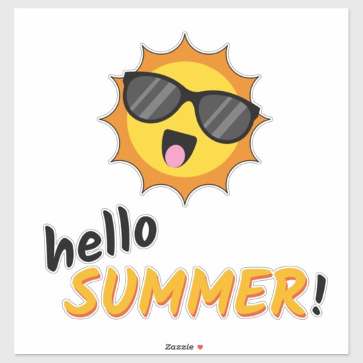 Hello Summer Sun with Sunglasses シール (シート)