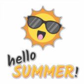 Hello Summer Sun with Sunglasses シール (正面)