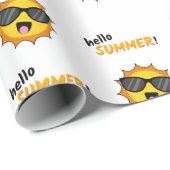 Hello Summer Sun with Sunglasses ラッピングペーパー (ロールコーナー)