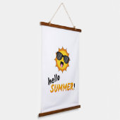 Hello Summer Sun with Sunglasses 吊り下げ型タペストリー (傾斜あり)