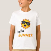 Hello Summer Sun with Sunglasses Tシャツ (正面)