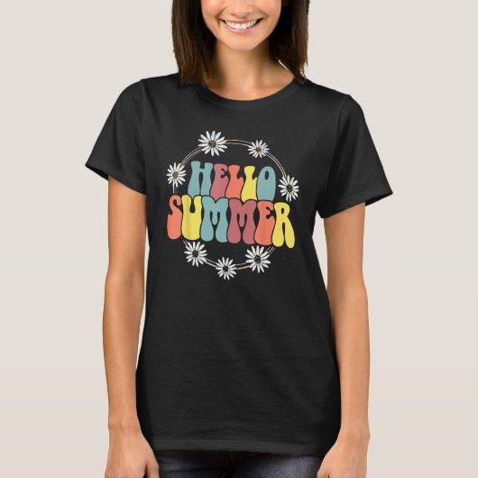 Hello Summer Sunflower Family Vacation Hawaii Beac Tシャツ (正面)
