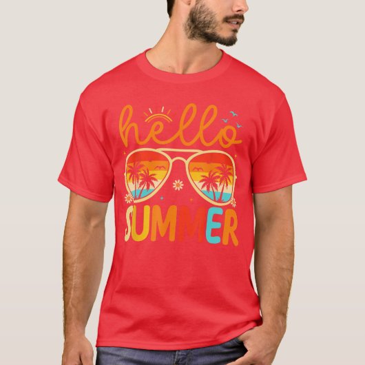 Hello Summer Sunglasses Boys Kids SummerビーチVac Tシャツ (正面)