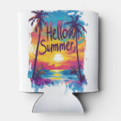 Hello Summer sunset and Palm Trees Can cooler 缶クーラー (裏面)