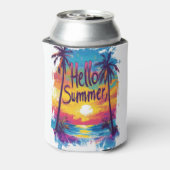 Hello Summer sunset and Palm Trees Can cooler 缶クーラー (缶裏面)