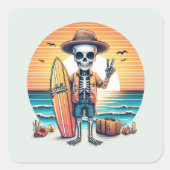 Hello Summer - Surfer スクエアシール (正面)