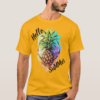 Hello Summer Tシャツ男性へ Tシャツ