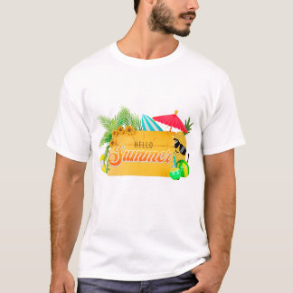 Hello Summer – T-shirt Tropical Évasion Tシャツ