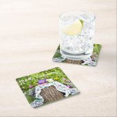 Hello Summer Tea and Plums in the Garden スクエアペーパーコースター (インサイチュ)